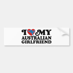 Pegatina Para Coche Amo a mi novia australiana