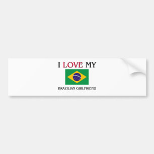 Pegatina Para Coche Amo a mi novia brasileña