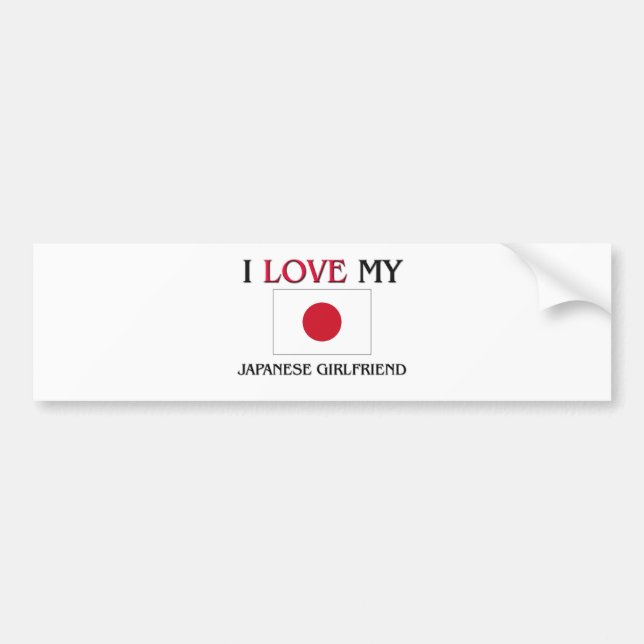 Pegatina Para Coche Amo a mi novia japonesa (Frente)