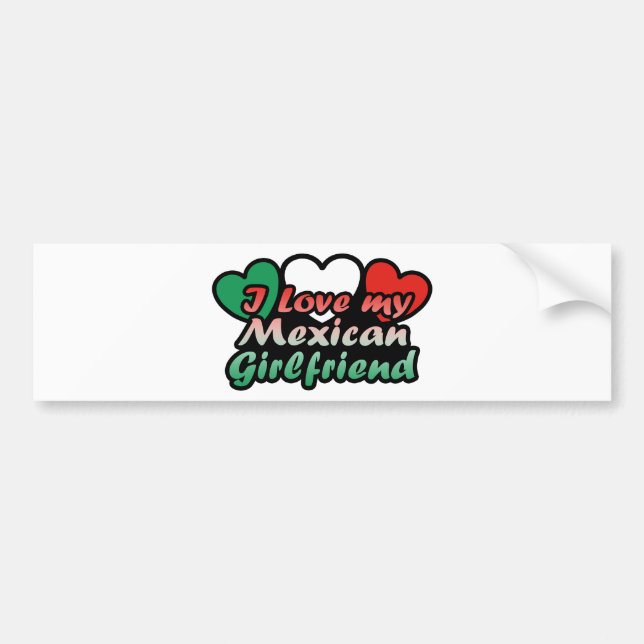 Pegatina Para Coche Amo A Mi Novia Mexicana (Frente)
