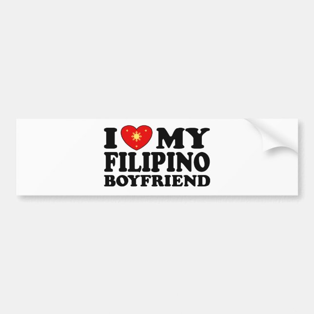 Pegatina Para Coche Amo a mi novio filipino (Frente)