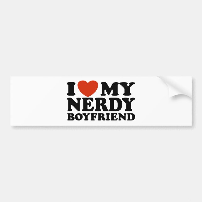 Pegatina Para Coche Amo A Mi Novio Nerdy (Frente)