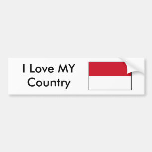 Pegatina Para Coche Amo a mi país Bandera de Indonesia