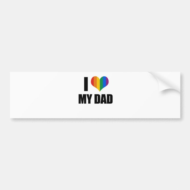 Pegatina Para Coche Amo a mi papá gay (Frente)