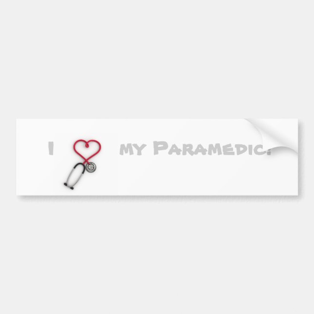 Pegatina Para Coche Amo a mi paramédico (Frente)