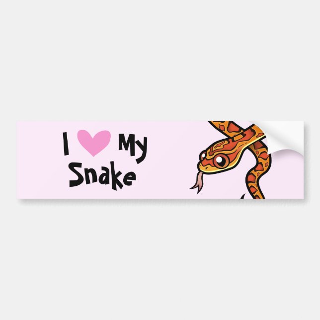 Pegatina Para Coche Amo a mi serpiente (Frente)