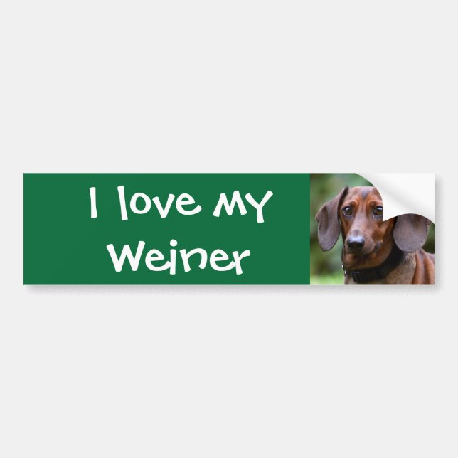 Pegatina Para Coche Amo a mi Weiner (Frente)