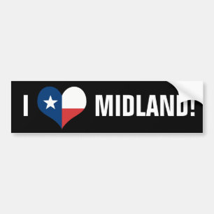 PEGATINA PARA COCHE ¡AMO A MIDLAND, TX!