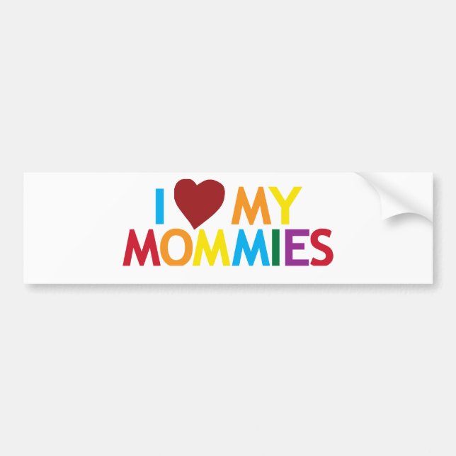Pegatina Para Coche Amo a mis mamás (Frente)