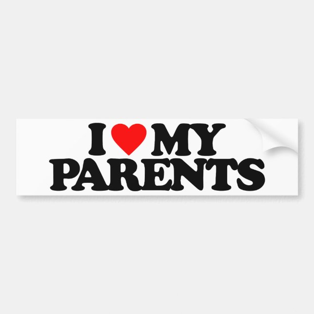PEGATINA PARA COCHE AMO A MIS PADRES (Frente)