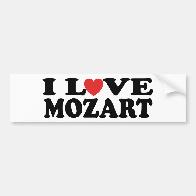 Pegatina Para Coche Amo a Mozart (Frente)