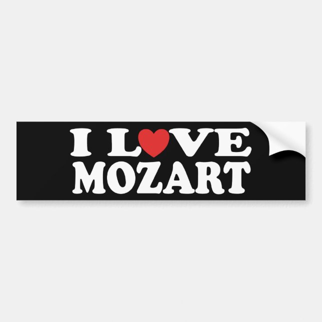 Pegatina Para Coche Amo a Mozart (Frente)