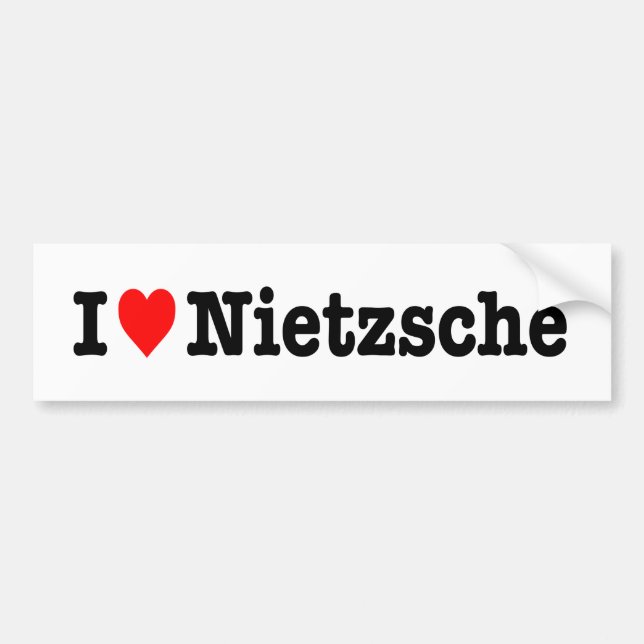 PEGATINA PARA COCHE "AMO A NIETZSCHE " (Frente)