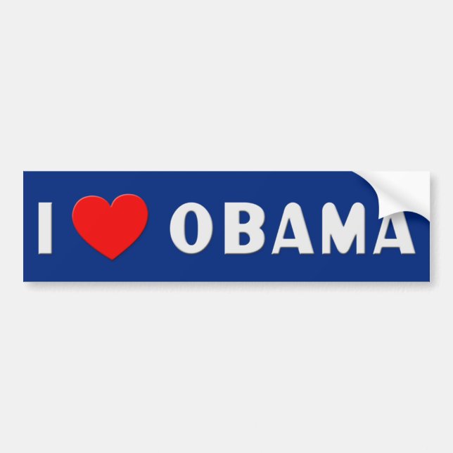 Pegatina Para Coche Amo a Obama Bumpersticker (Frente)
