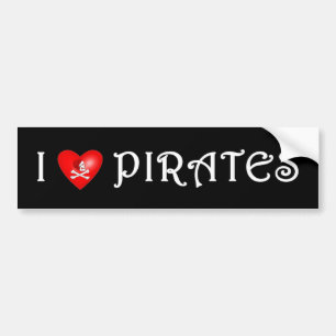 Pegatina Para Coche Amo a piratas (3)