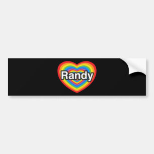 Pegatina Para Coche Amo a Randy. Te amo Randy. Corazón