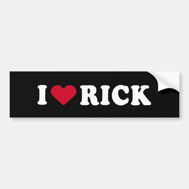 PEGATINA PARA COCHE AMO A RICK (Frente)