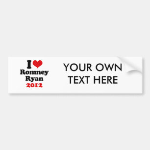 Pegatina Para Coche Amo a Romney Ryan 2012.png