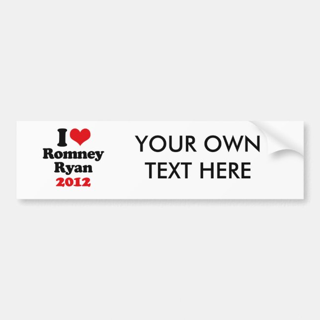 Pegatina Para Coche Amo a Romney Ryan 2012.png (Frente)