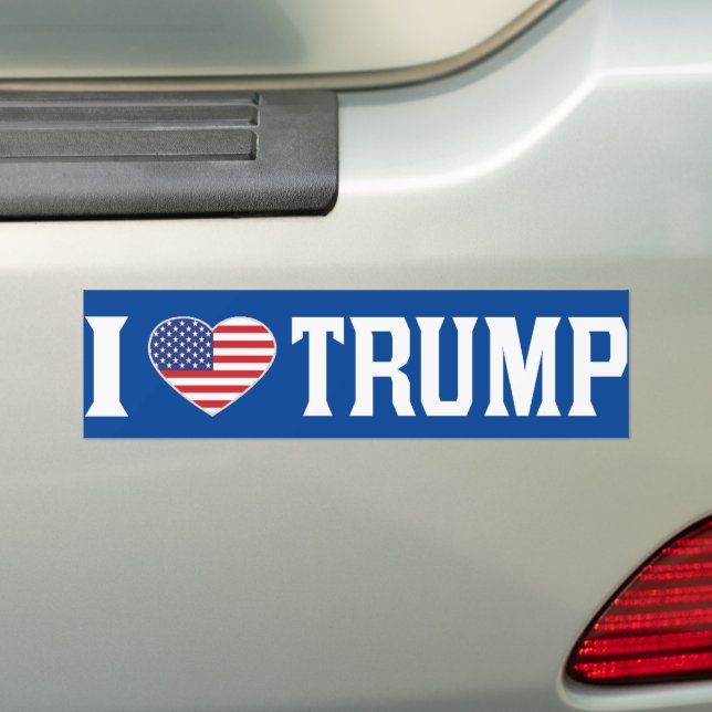 Pegatina Para Coche Amo a Trump, su bandera pro Trump (en coche)