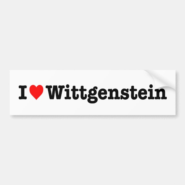 PEGATINA PARA COCHE "AMO A WITTGENSTEIN " (Frente)