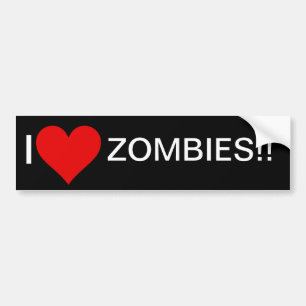 Pegatina Para Coche ¡Amo a zombis!