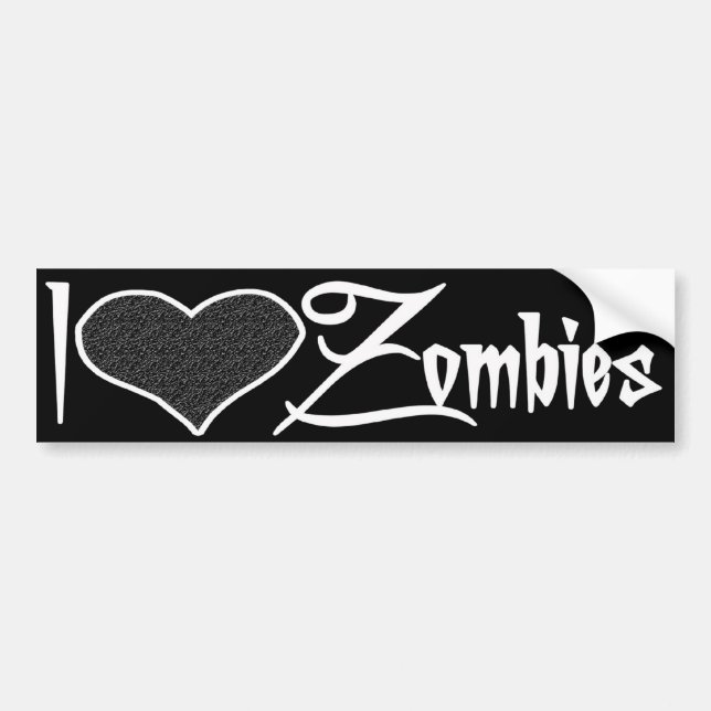 Pegatina Para Coche Amo a zombis (Frente)