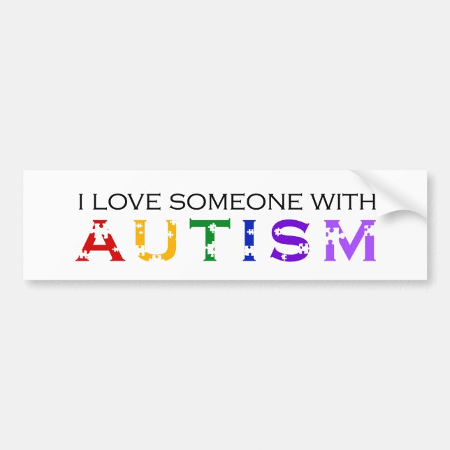 Pegatina Para Coche Amo alguien con autismo (Frente)