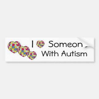 Pegatina Para Coche Amo alguien con el autismo Bumpersticker