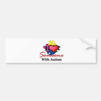 Pegatina Para Coche Amo alguien con el autismo Bumpersticker