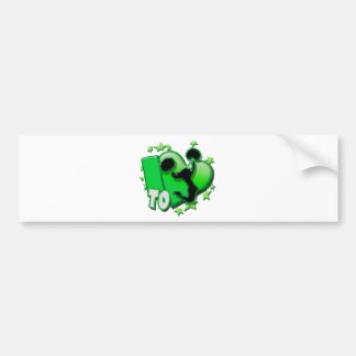 Pegatina Para Coche Amo animar (el verde)