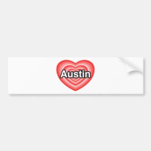 Pegatina Para Coche Amo Austin. Te amo Austin. Corazón