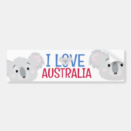 Pegatina Para Coche Amo Australia Gray Koala Bear
