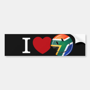 Pegatina Para Coche Amo Bandera sonriente de Sudáfrica