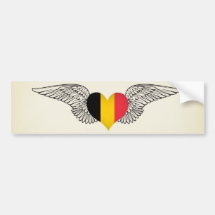 Pegatina Para Coche Amo Bélgica - alas