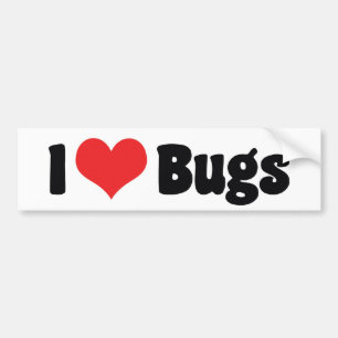 Pegatina Para Coche Amo Bichos de Corazón - Entomólogo de Insectos