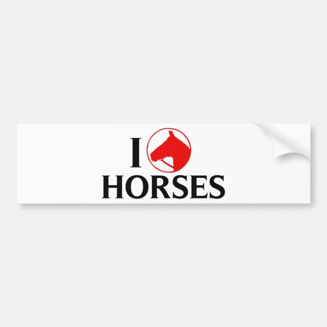 Pegatina Para Coche Amo caballos (Frente)