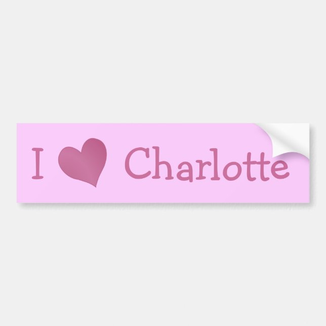 Pegatina Para Coche Amo Charlotte (Frente)