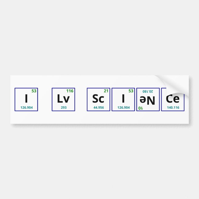 Pegatina Para Coche Amo ciencia (Frente)