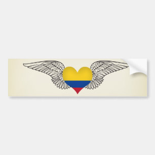 Pegatina Para Coche Amo Colombia - alas