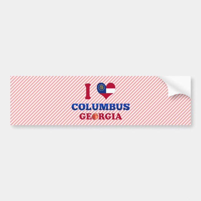 Pegatina Para Coche Amo Columbus, Georgia (Frente)