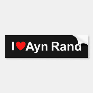 Pegatina Para Coche Amo (corazón) a Ayn Rand
