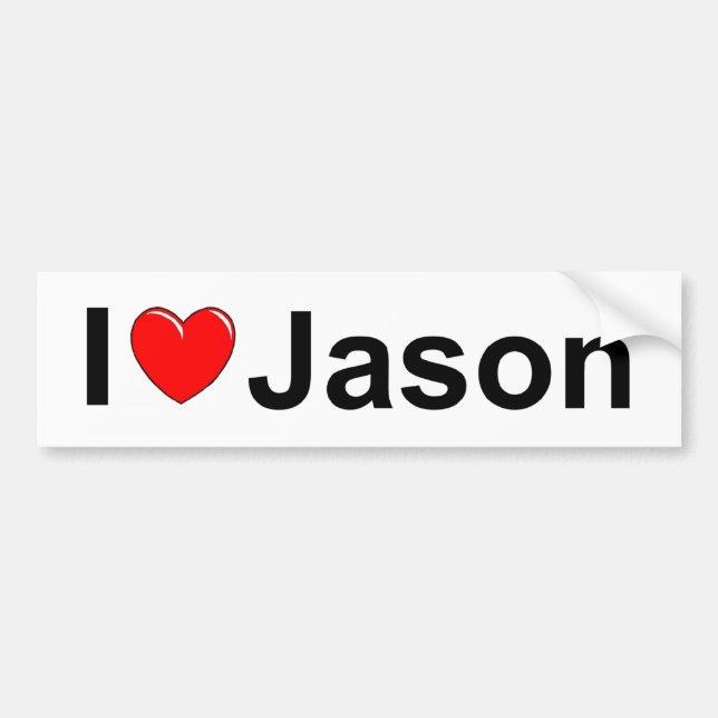 Pegatina Para Coche Amo (corazón) a Jason (Frente)