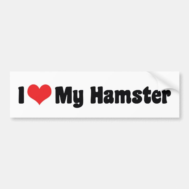 Pegatina Para Coche Amo corazón a mi hámster (Frente)