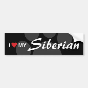 Pegatina Para Coche Amo (corazón) a mi siberiano