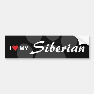 Pegatina Para Coche Amo (corazón) a mi siberiano