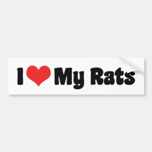 Pegatina Para Coche Amo corazón a mis ratas - Amante de ratas mascota