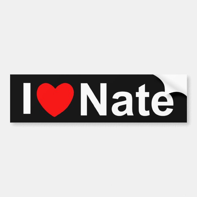 Pegatina Para Coche Amo (corazón) a Nate (Frente)