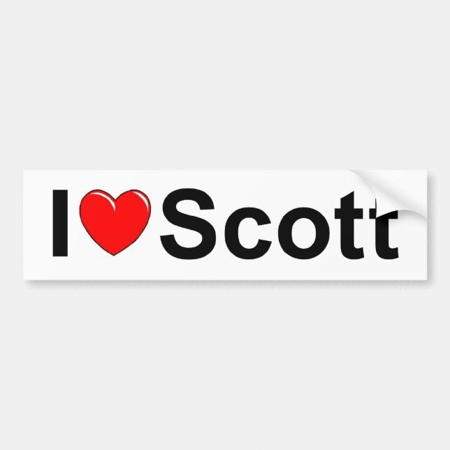 Pegatina Para Coche Amo (corazón) a Scott (Frente)