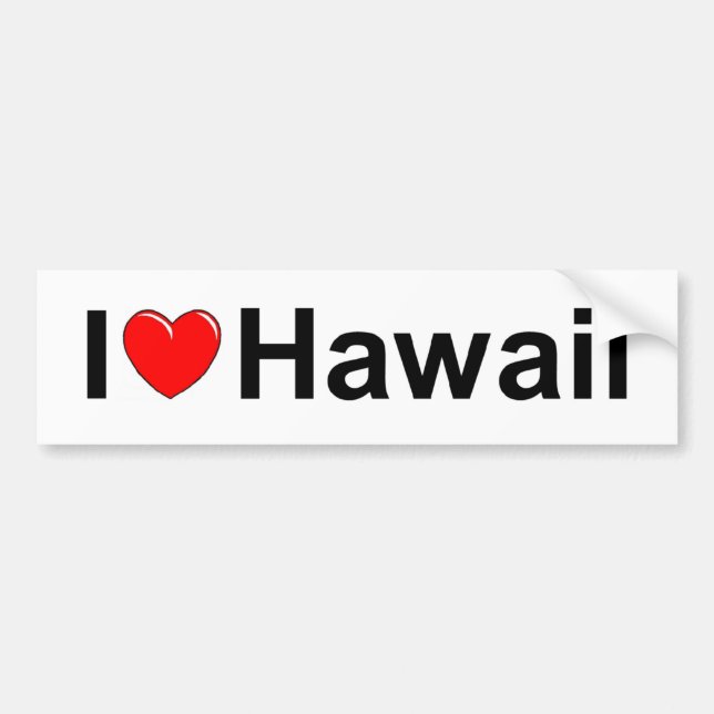 Pegatina Para Coche Amo (corazón) Hawaii (Frente)